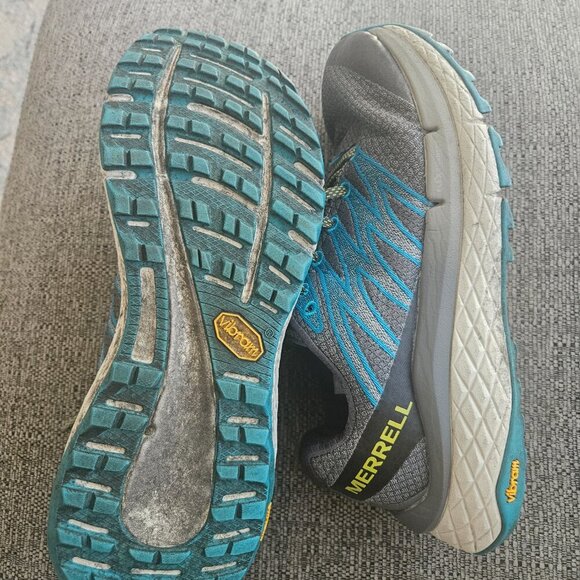Merrell Vibram Grey Blue Running Gym Outdoor workout Hiking sneakers shoes 8.5 - Picture 9 of 12